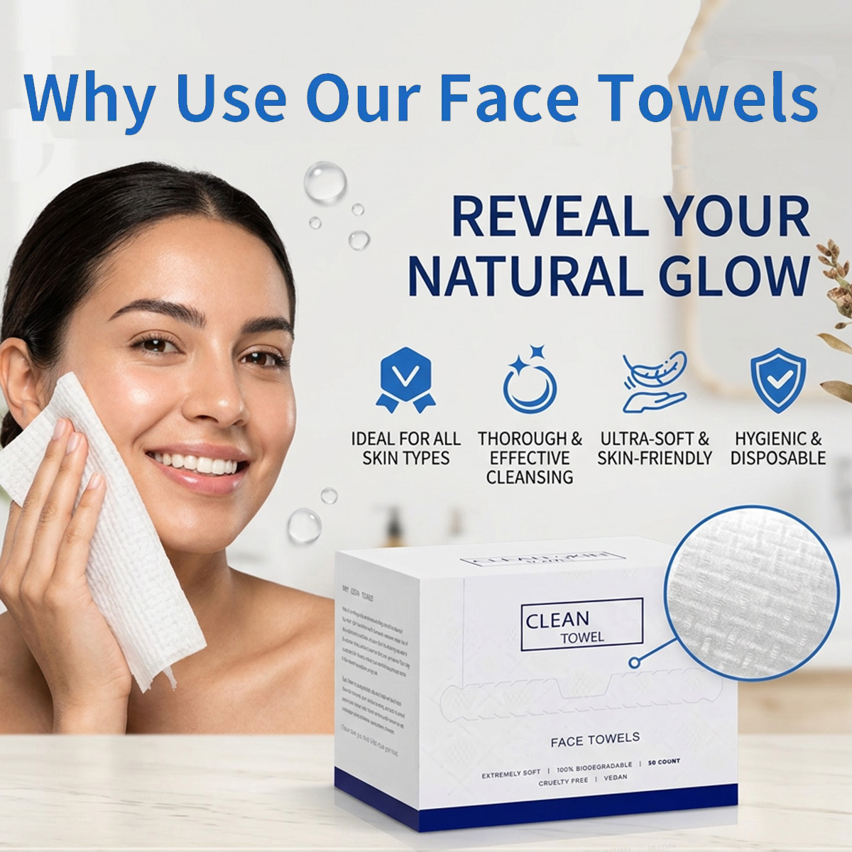 Home Textiles Face Towel - 50 sztuk/pudełko Jednorazowe ręczniki do twarzy,