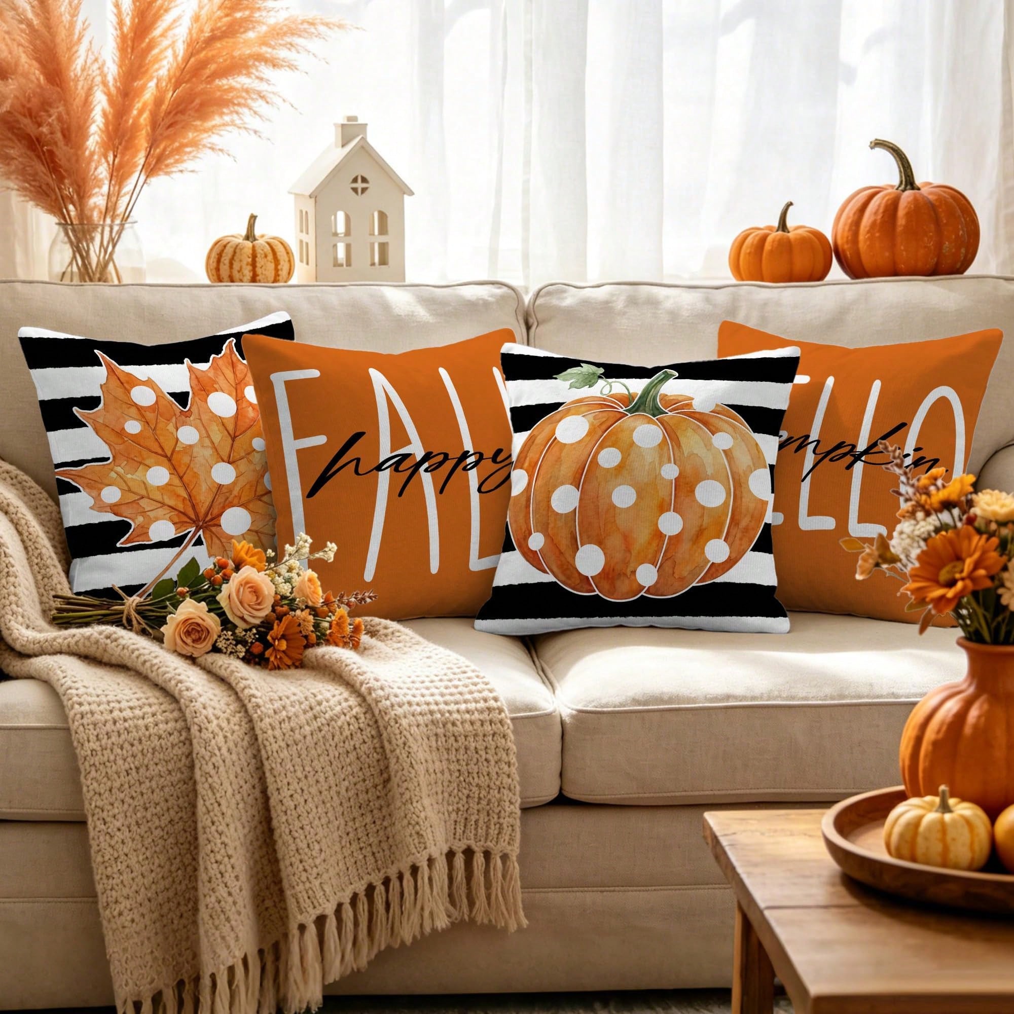 4 sztuki jesiennych poszewek n – Pillow Insert 18X18 recenzja i cena